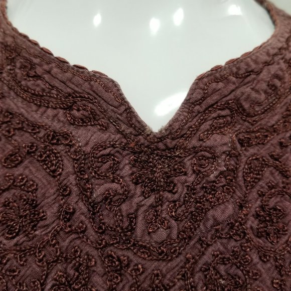 Geeta top Free Size dip dye ombre embroidered boho hippie crochet trim vintage? - Picture 6 of 15